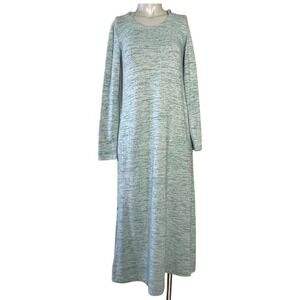 SOFT SURROUNDINGS BLUE LONG SLEEVE COZY HOODED NIGHT GOWN/DRESS